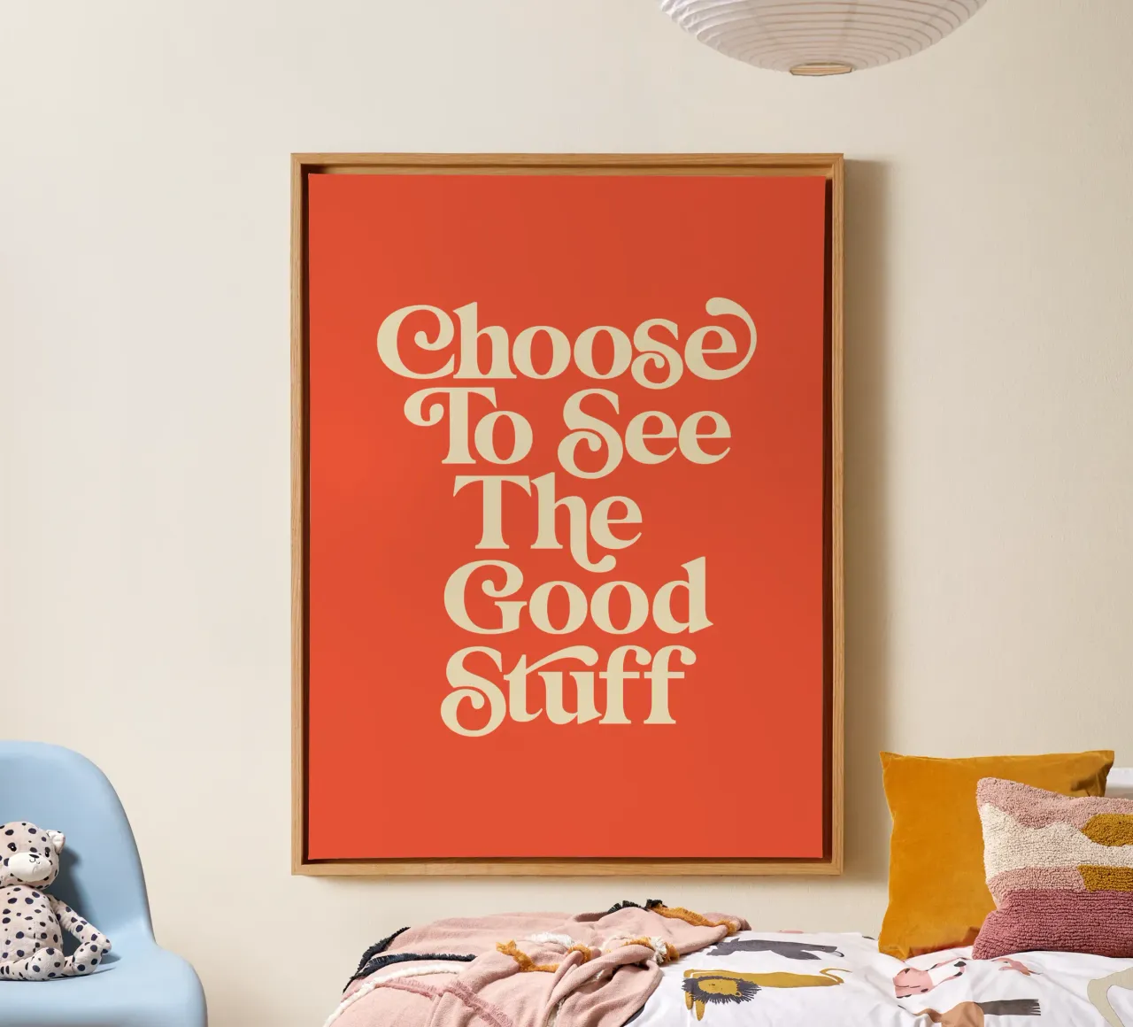 Scegliere di vedere le cose belle Design tipografico elegante tela con Cornice a cassetta da THE MOTIVATED TYPE