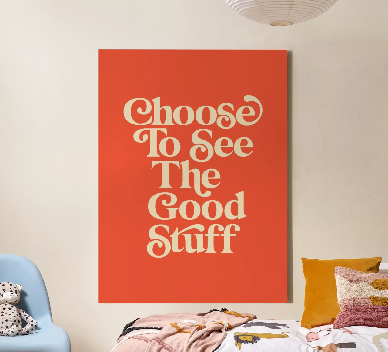 Scegliere di vedere le cose belle Design tipografico elegante tela con Cornice a cassetta da THE MOTIVATED TYPE