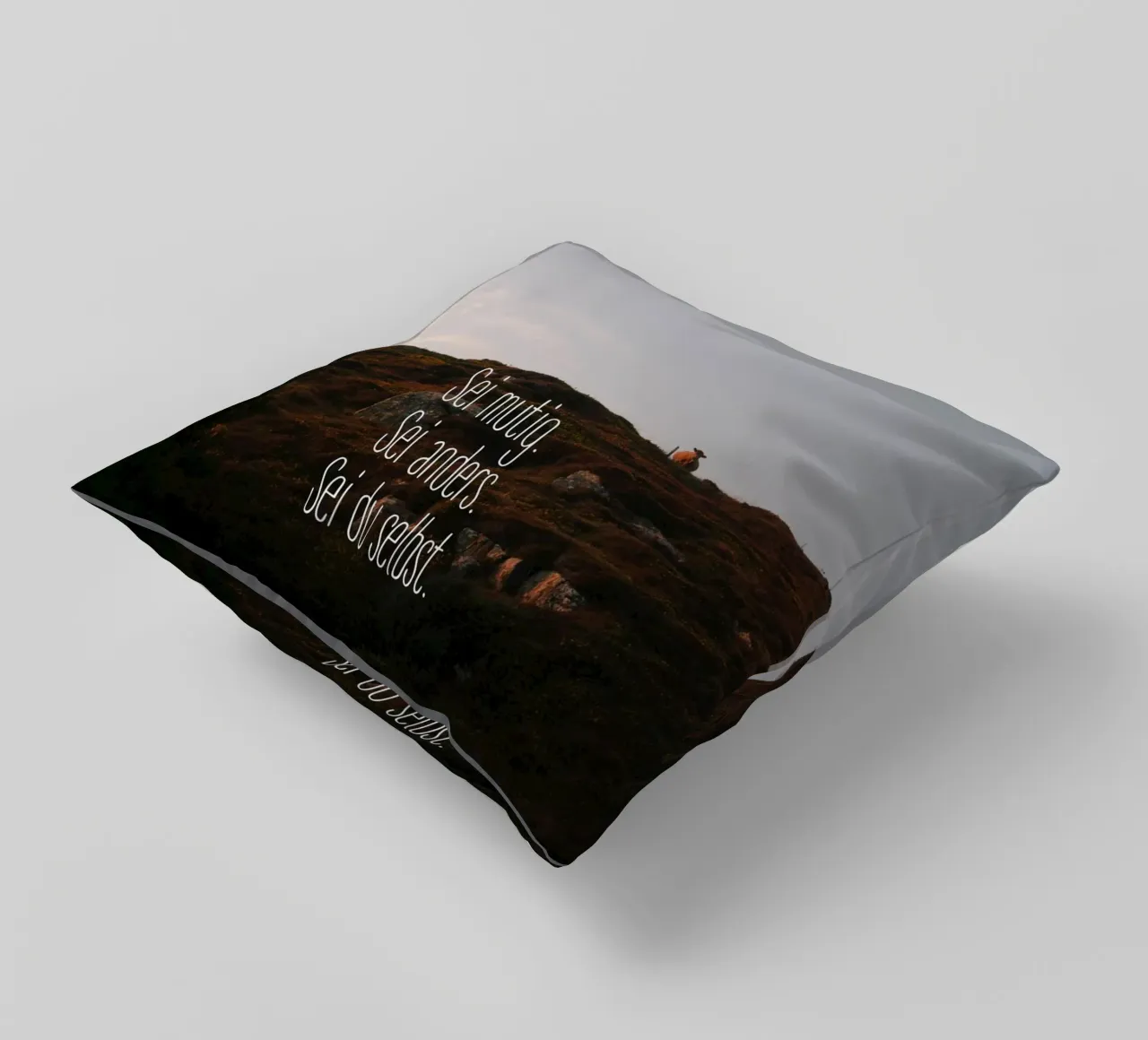 Sei mutig, sei anders, sei du selbst cuscino da Wild Horizon Studio