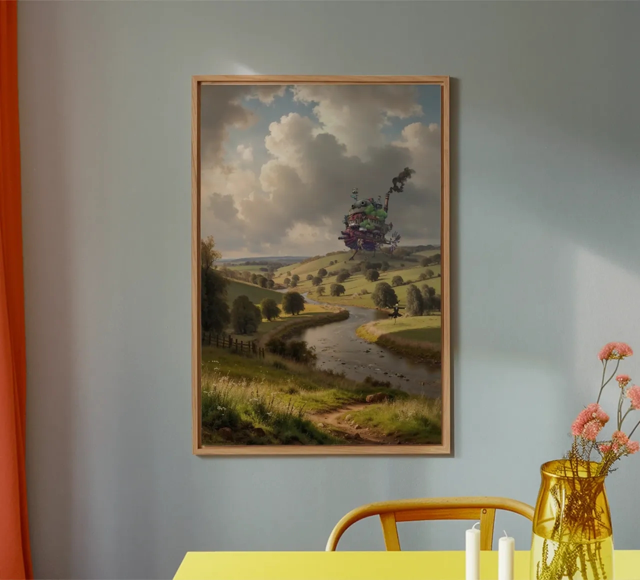 The Moving Castle in the Countryside | Limited Edition Print alluminio dibond da Renaissance Rebel