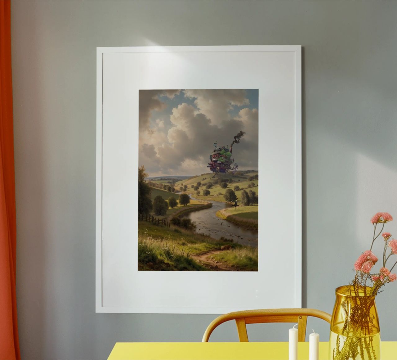 The Moving Castle in the Countryside | Limited Edition Print Poster von Renaissance Rebel