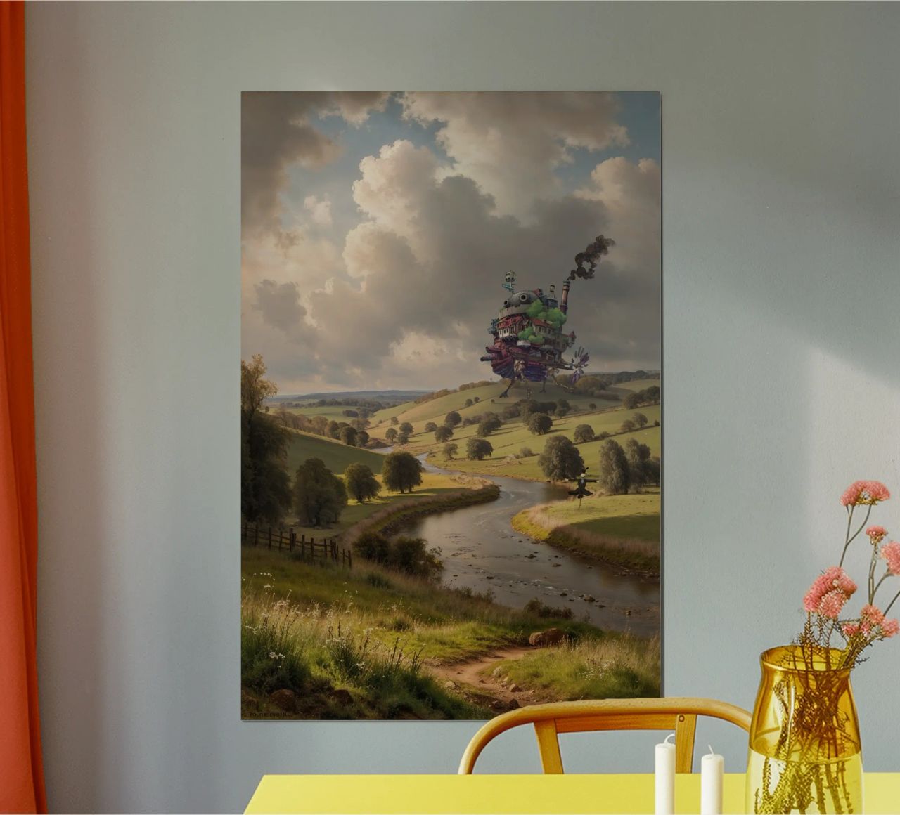 The Moving Castle in the Countryside | Limited Edition Print Poster von Renaissance Rebel