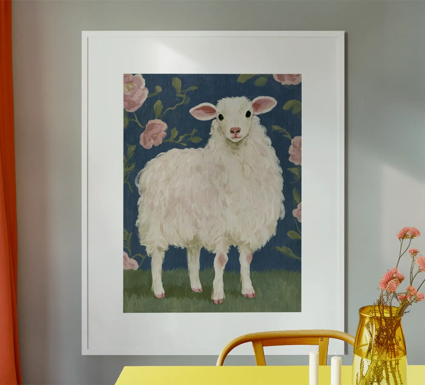 Pecora floreale poster da Rustic Grace Studio 02