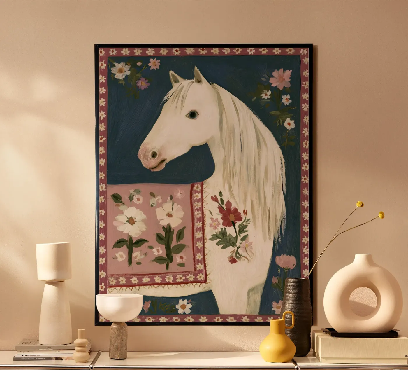 Cavallo floreale poster da Rustic Grace Studio 02