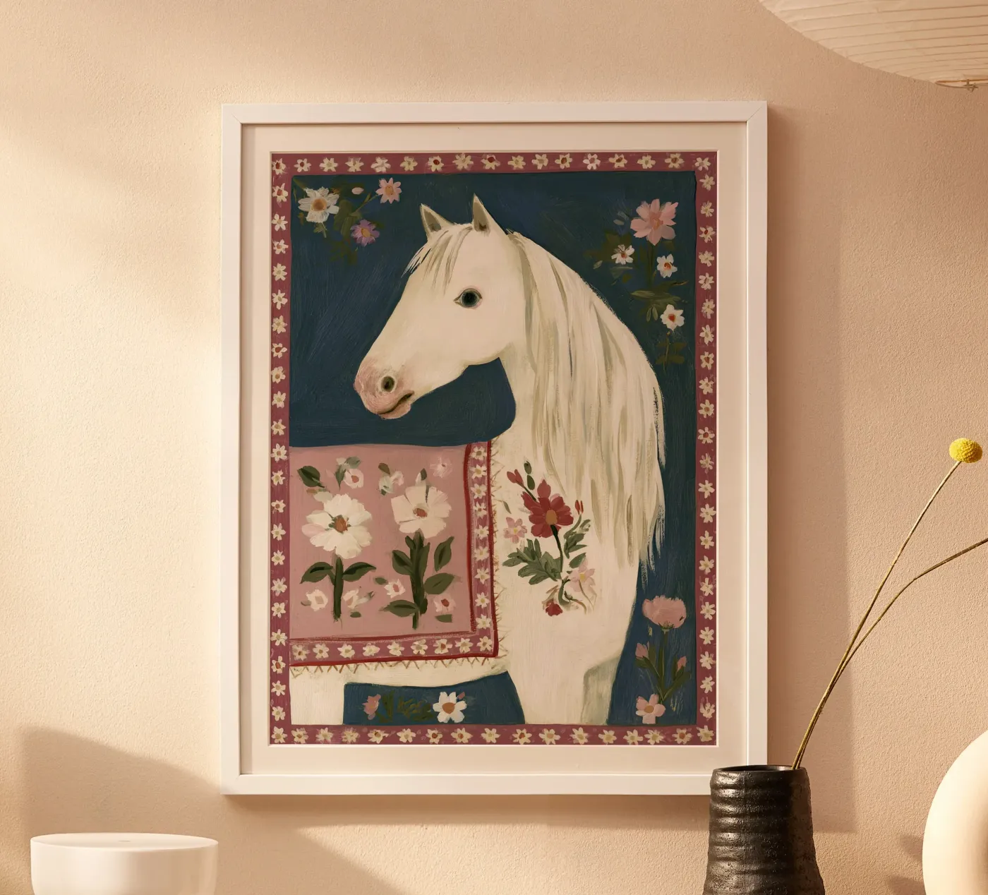 Cavallo floreale poster da Rustic Grace Studio 02