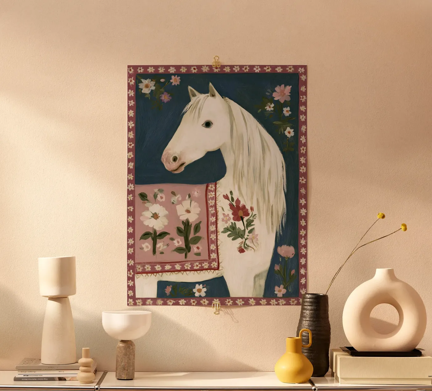 Cavallo floreale poster da Rustic Grace Studio 02