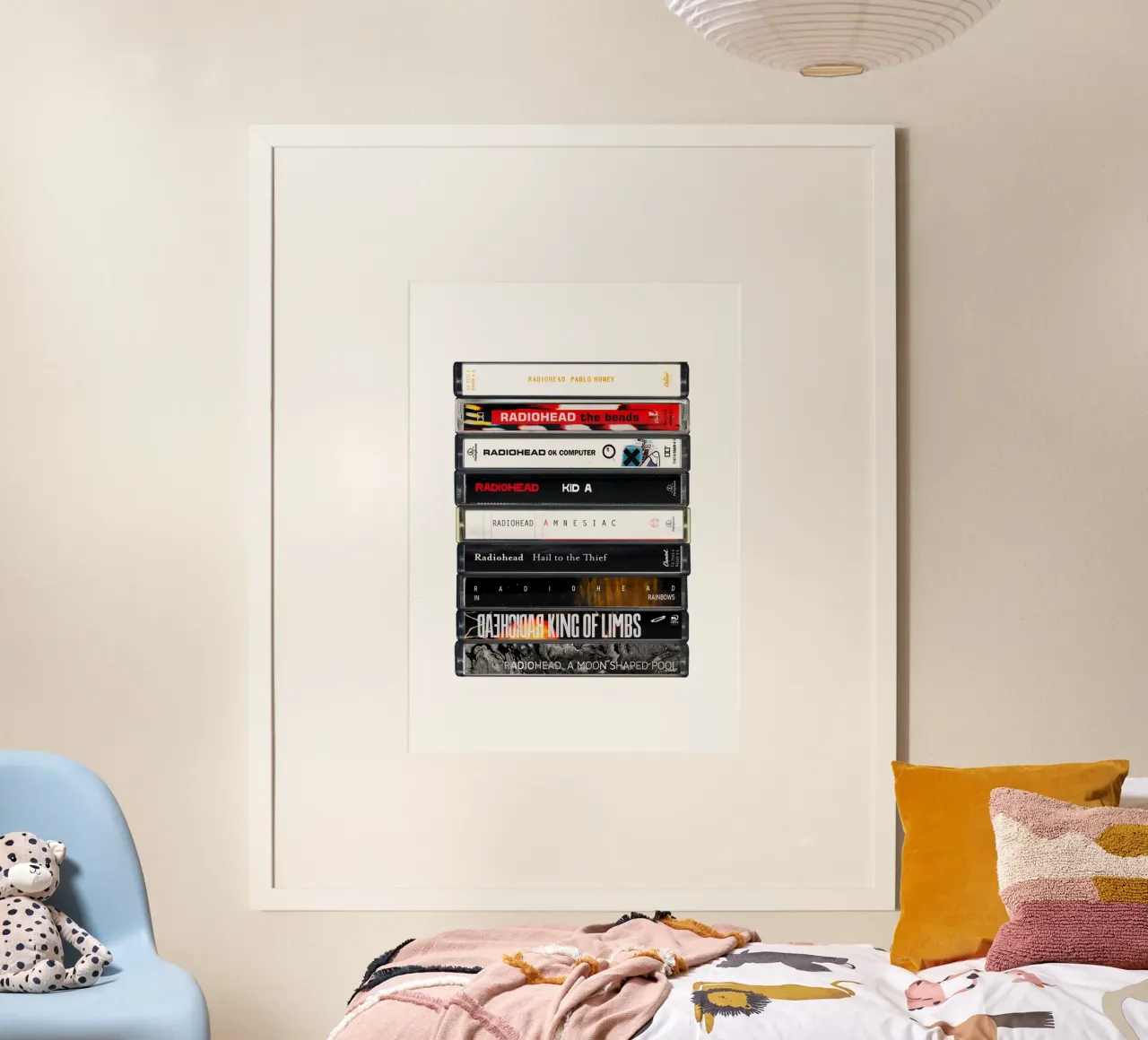 Radiohead - Album raccolti - Stampa su cassetta poster con telaio in alluminio da MrMustardPrints
