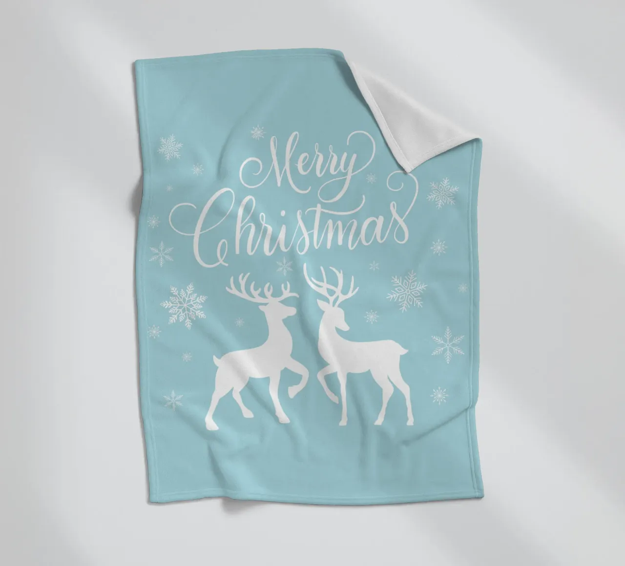 Buon Natale con cervi, caprioli e fiocchi di neve coperta in pile da CalliLetters