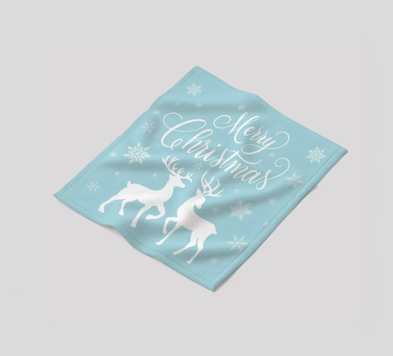Buon Natale con cervi, caprioli e fiocchi di neve coperta in pile da CalliLetters