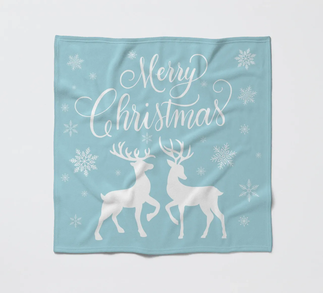 Buon Natale con cervi, caprioli e fiocchi di neve coperta in pile da CalliLetters