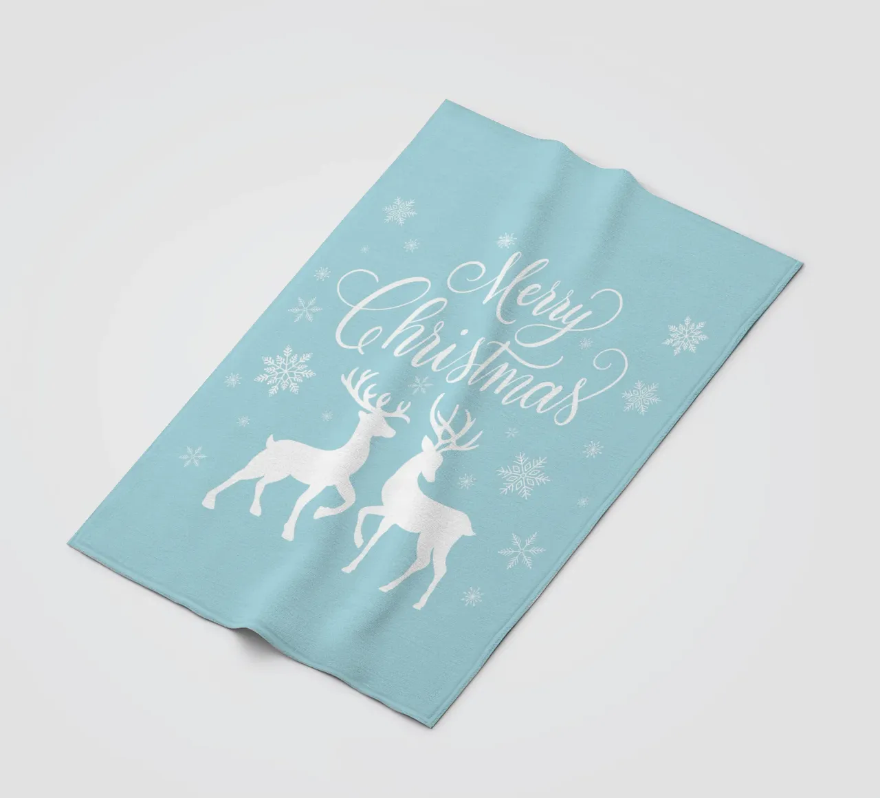 Buon Natale con cervi, caprioli e fiocchi di neve coperta in pile da CalliLetters