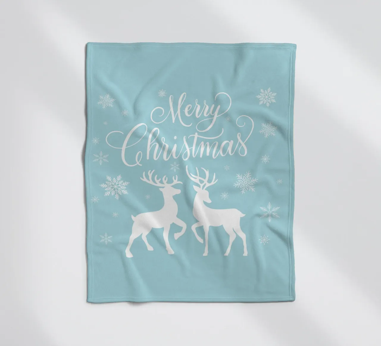 Buon Natale con cervi, caprioli e fiocchi di neve coperta in pile da CalliLetters