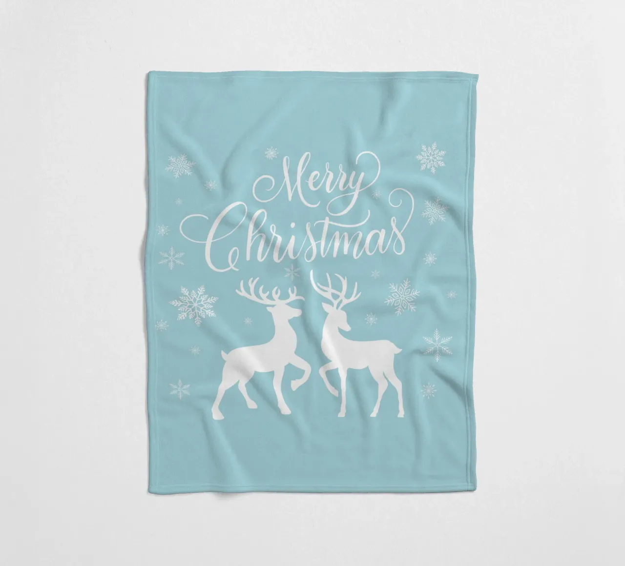 Buon Natale con cervi, caprioli e fiocchi di neve coperta in pile da CalliLetters
