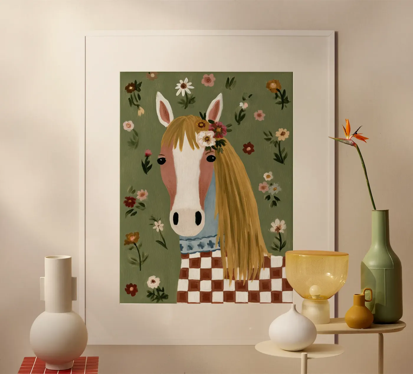 Blumenpferd Poster von Rustic Grace Studio 02