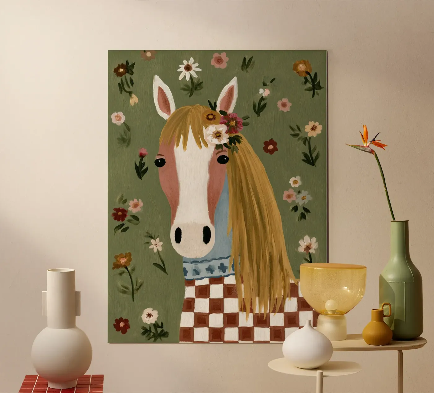 Blumenpferd Poster von Rustic Grace Studio 02