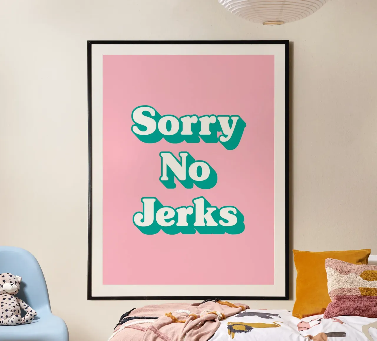 Spiacente, non è un problema (tono rosa) poster con telaio in plastica da Paigaam Studio