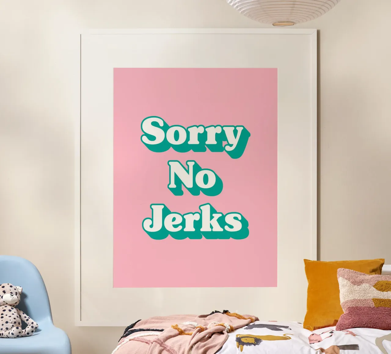 Spiacente, non è un problema (tono rosa) poster con telaio in plastica da Paigaam Studio