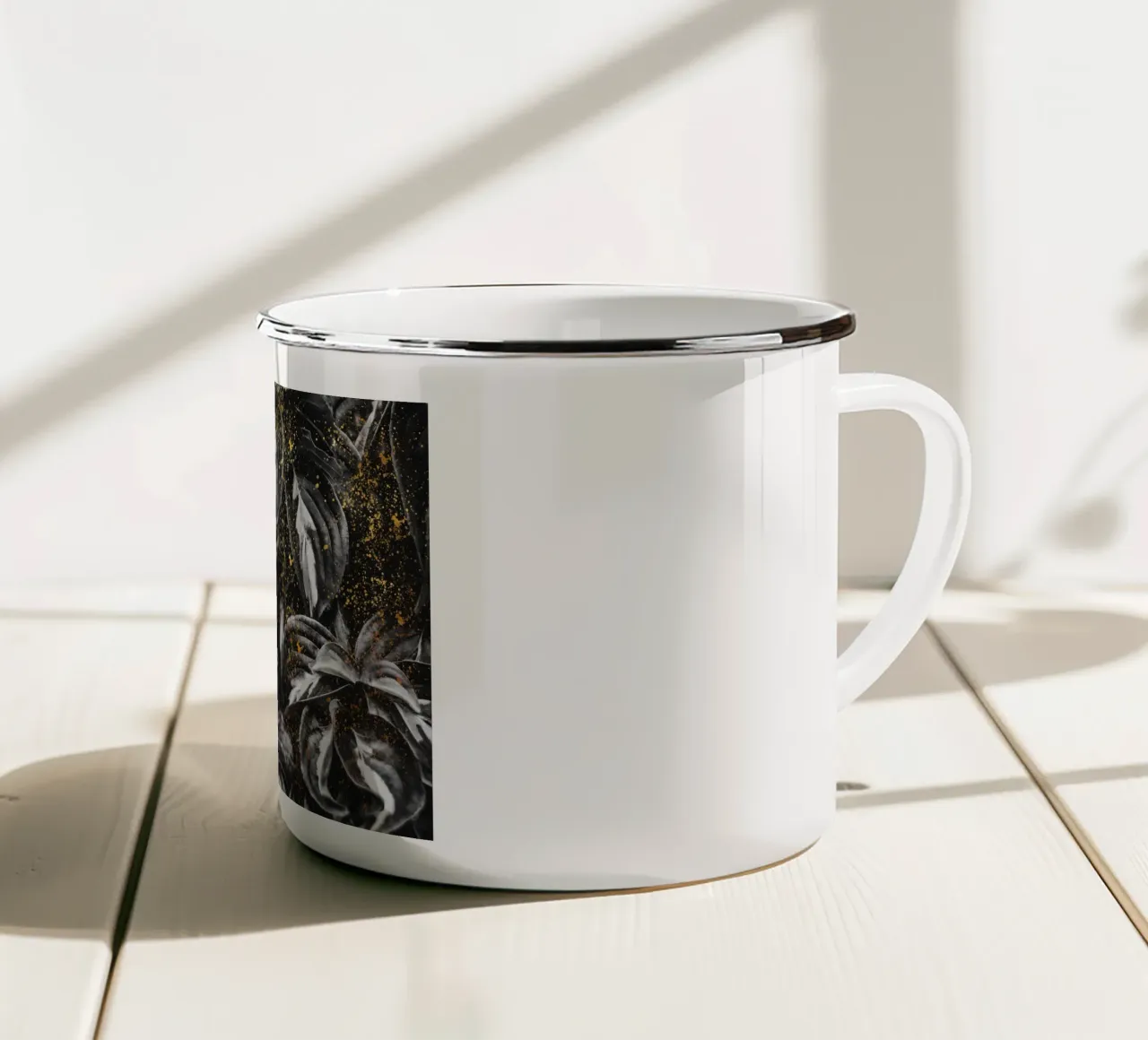 Black Leaves and Gold tazza in smalto da IndigoBird