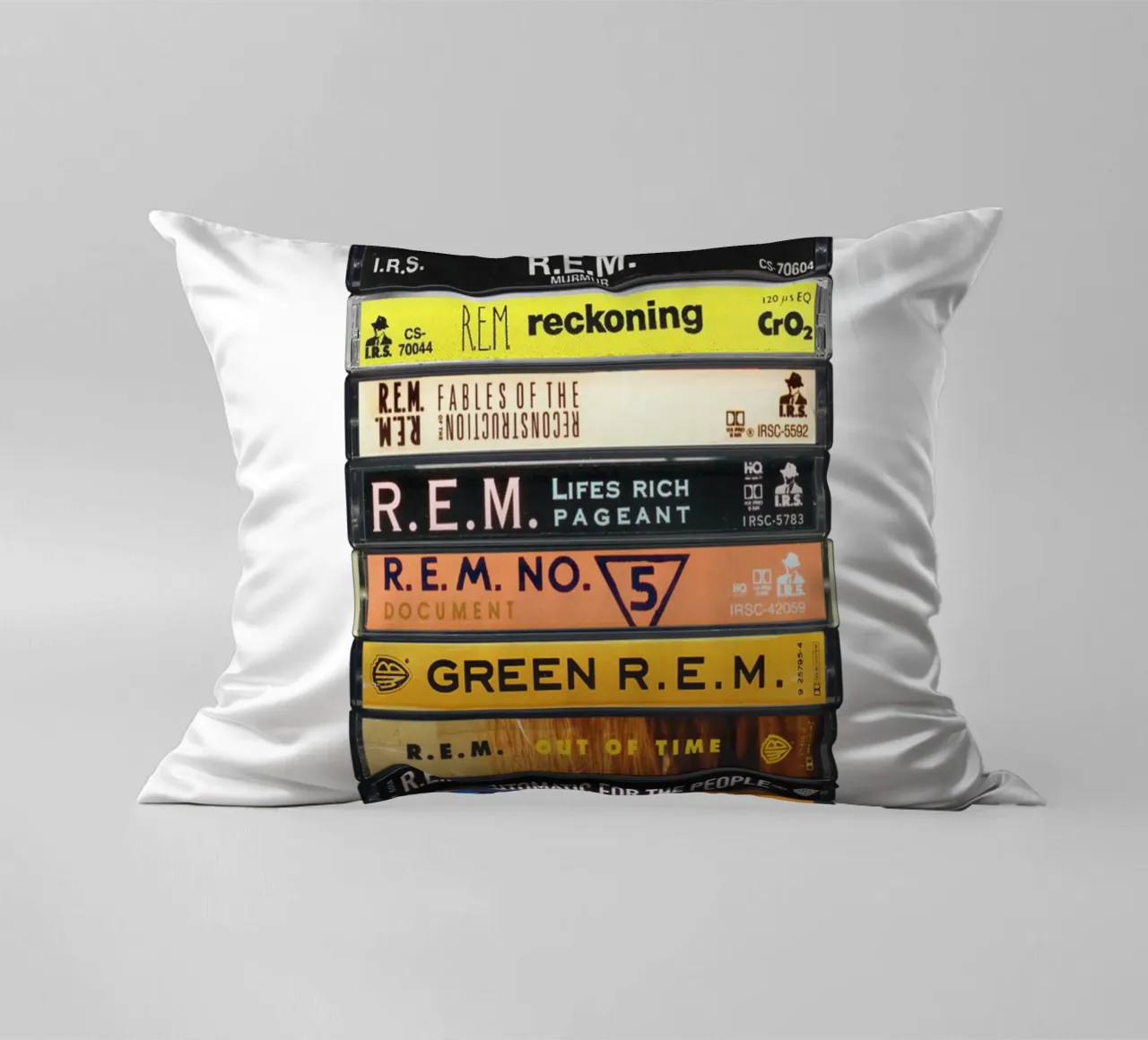 REM - Album raccolti - Stampa su cassetta cuscino da MrMustardPrints
