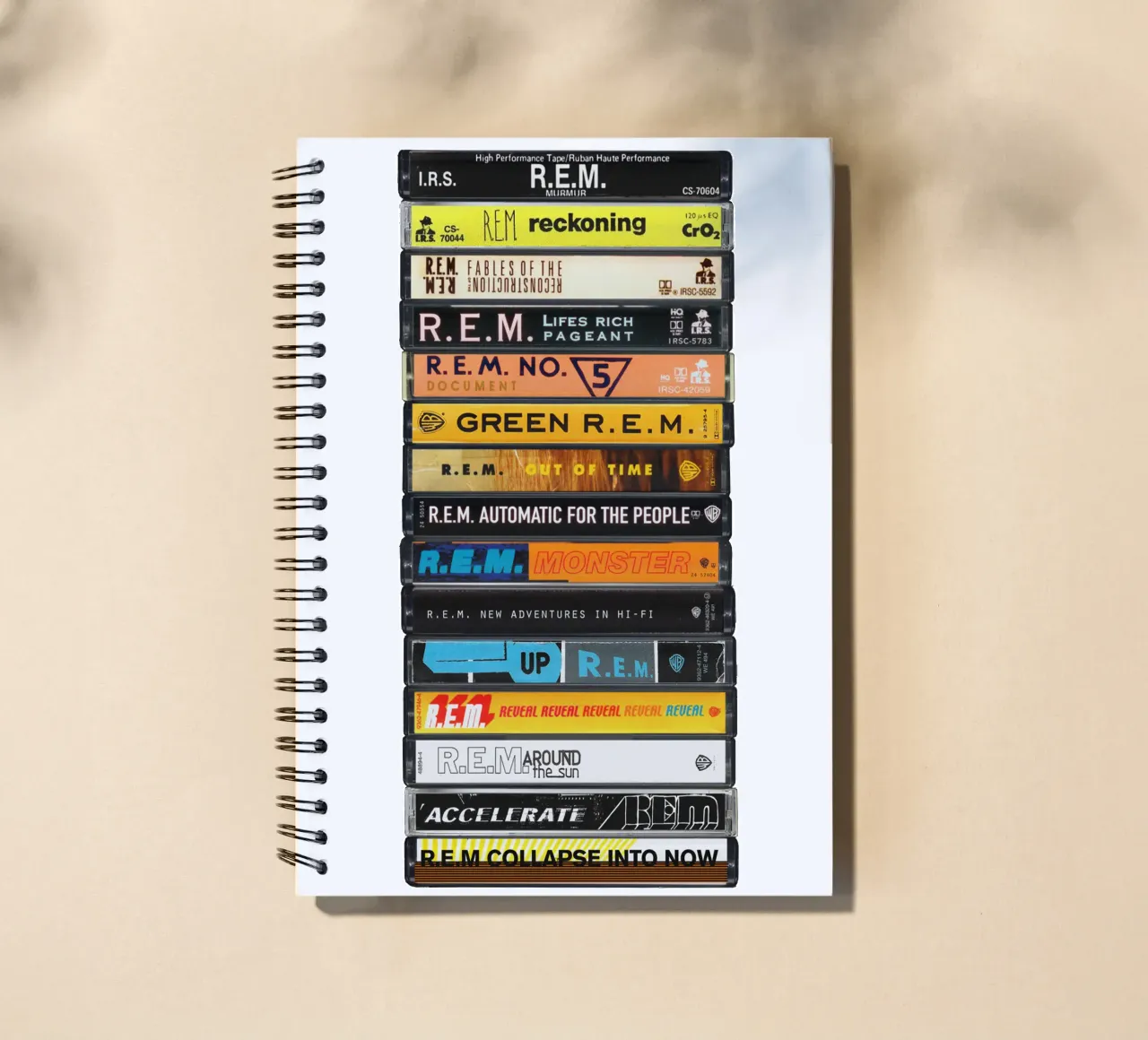 REM - Album raccolti - Stampa su cassetta diario ad anelli da MrMustardPrints