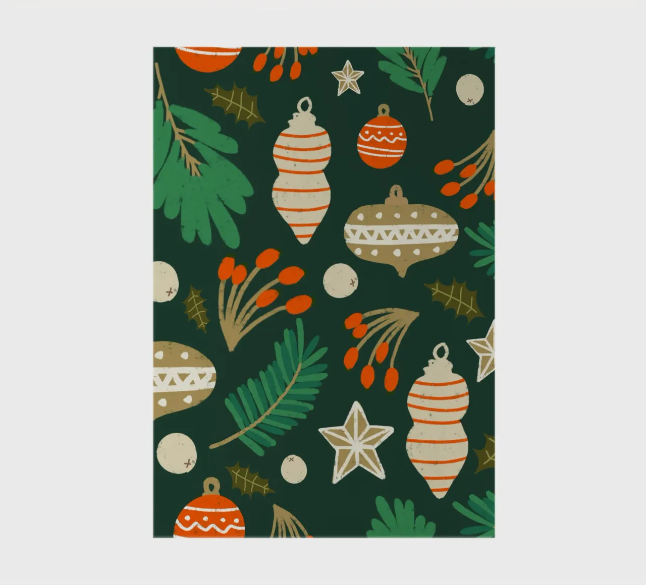 Christmas Baubles and Winter Foliage Green notebook by susanacosta