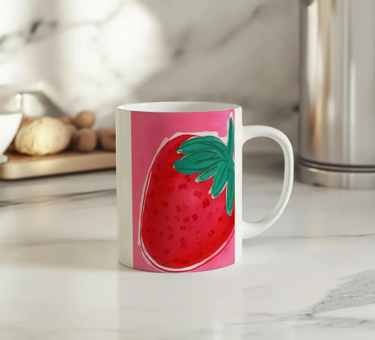 Just a Strawberry | Abstract Painting tazza in ceramica da sabidussi