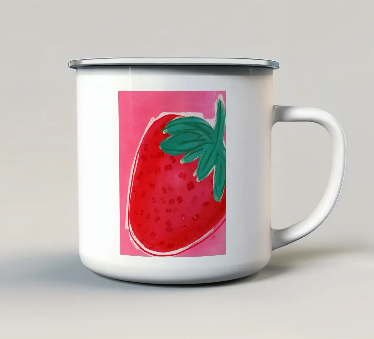 Just a Strawberry | Abstract Painting tazza in smalto da sabidussi