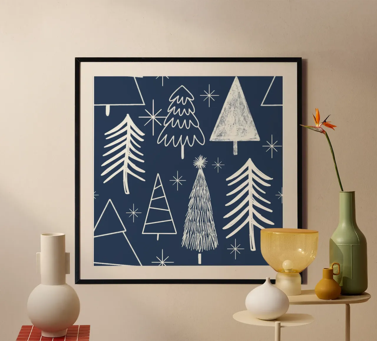Albero di Natale - Albero sempreverde - Pino blu poster con telaio in alluminio da susanacosta