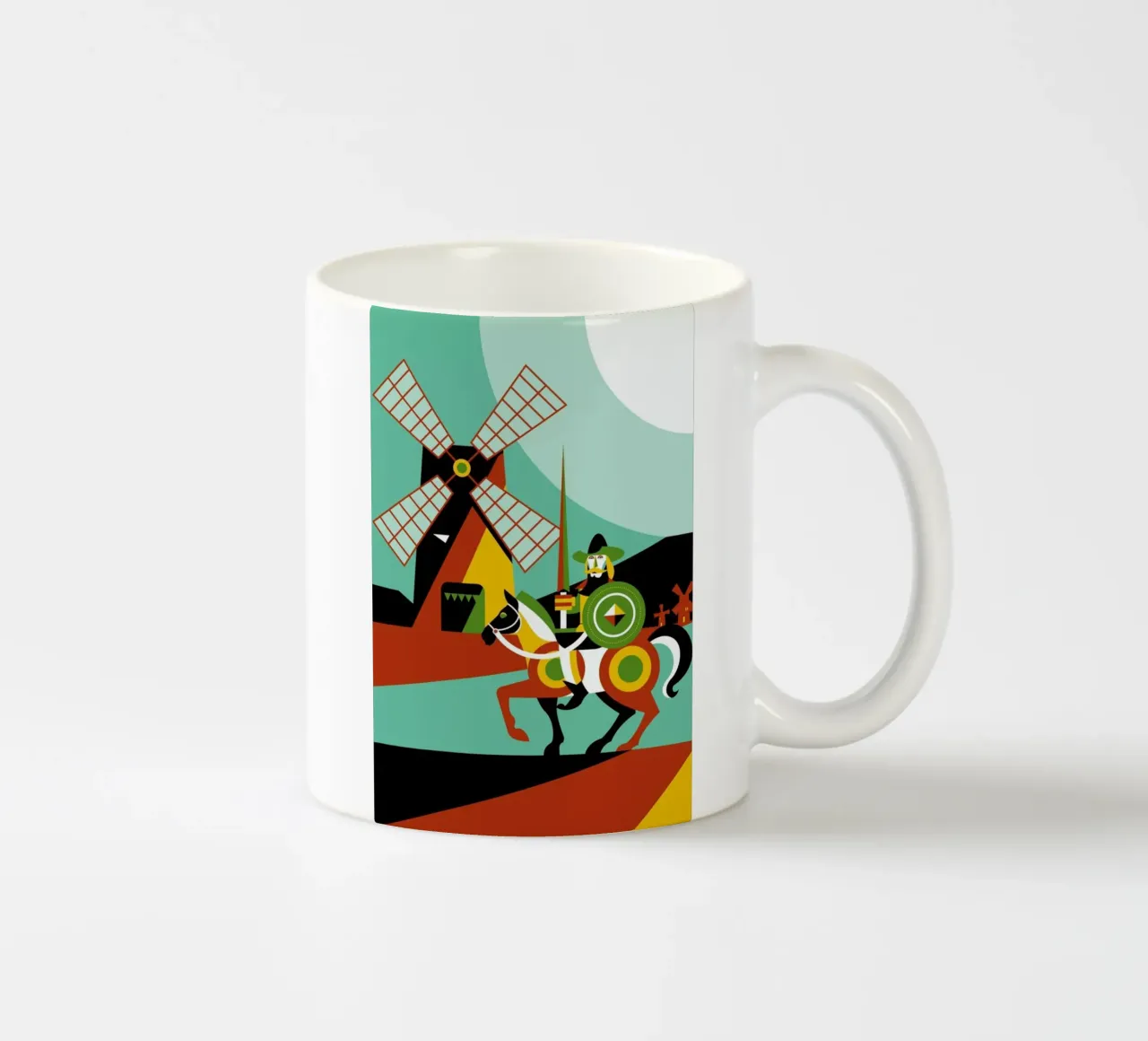 Don Quijote tazza in ceramica da Oscar Odd Diodoro