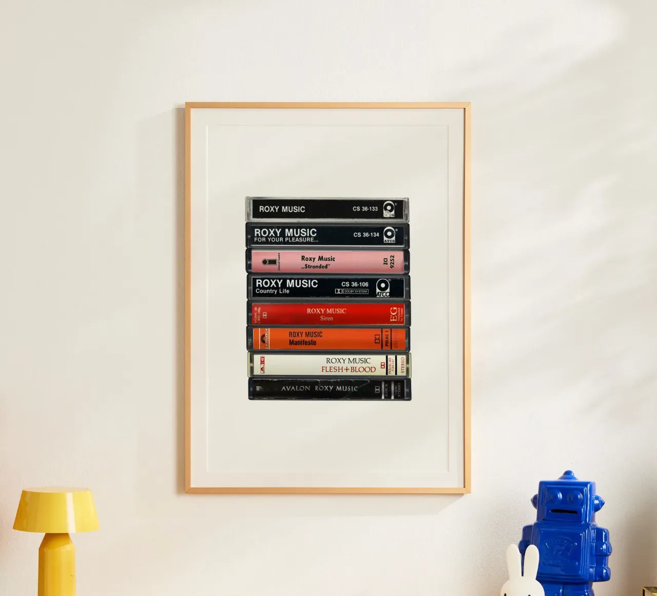 Roxy Music - Album raccolti - Stampa su cassetta poster con telaio in alluminio da MrMustardPrints