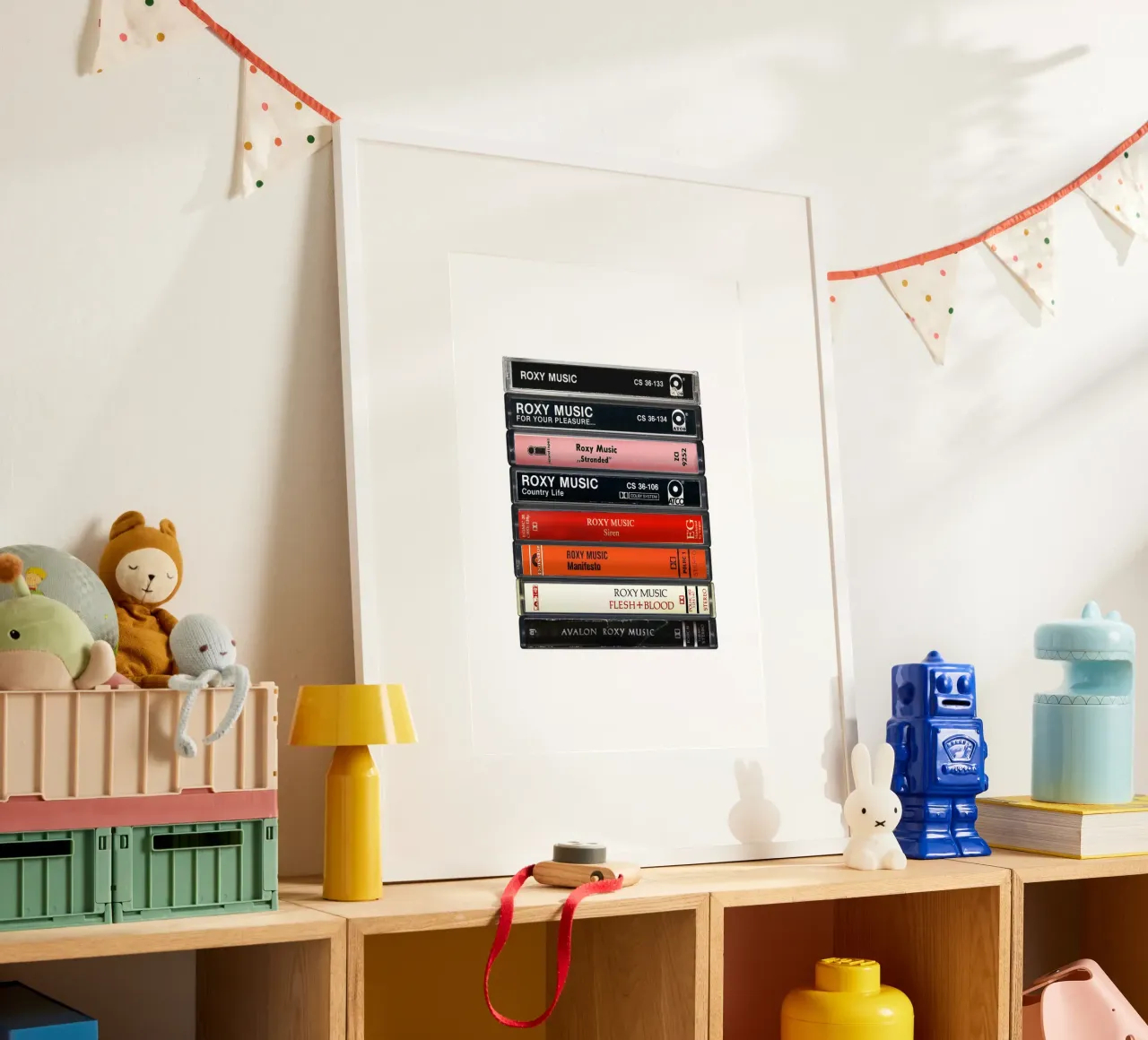 Roxy Music - Album raccolti - Stampa su cassetta poster con telaio in alluminio da MrMustardPrints