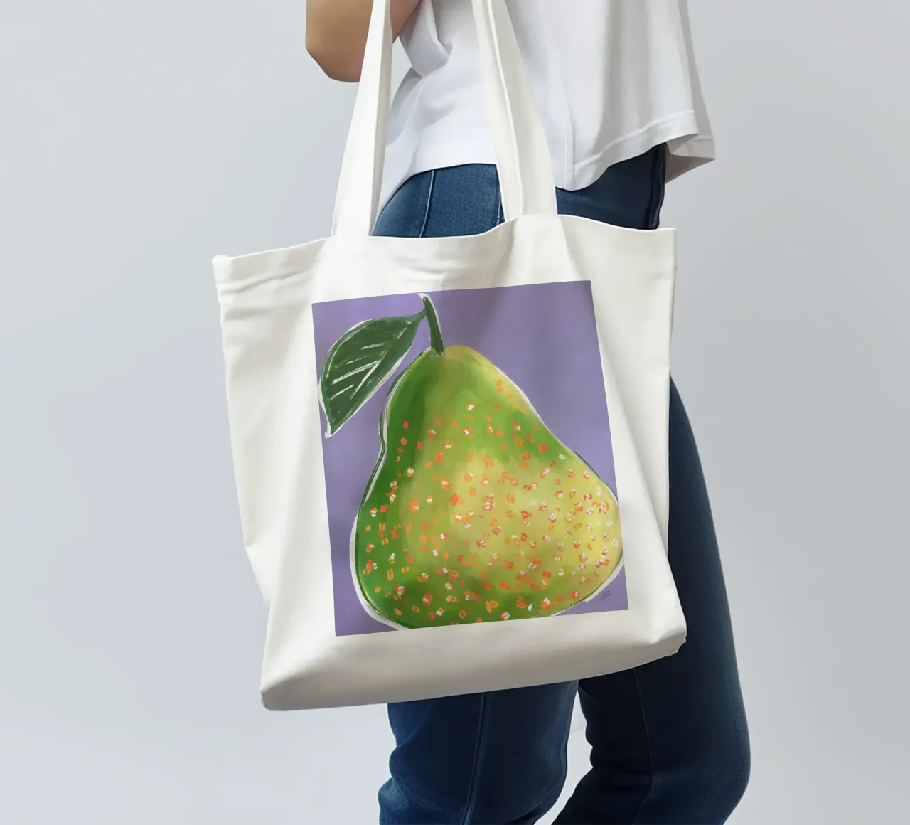 Just a Pear | Abstract Painting borsa in juta da sabidussi