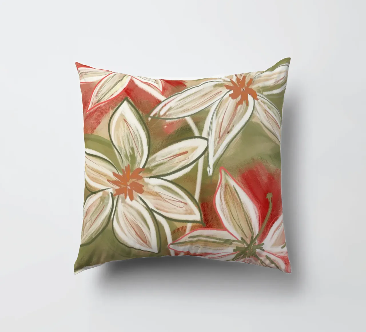 Minimal Flower Garden Abstract cuscino da sabidussi