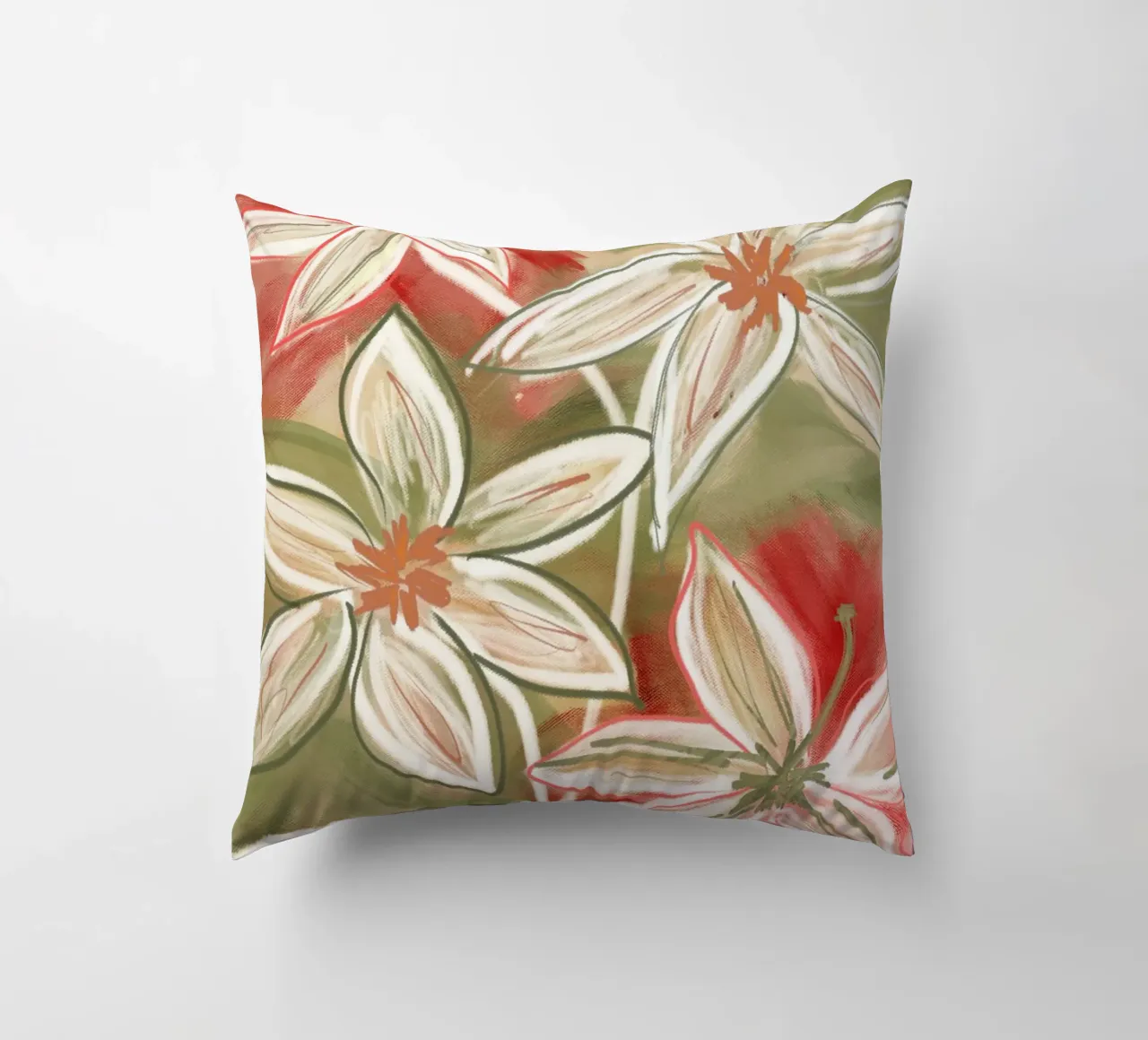 Minimal Flower Garden Abstract cuscino da sabidussi