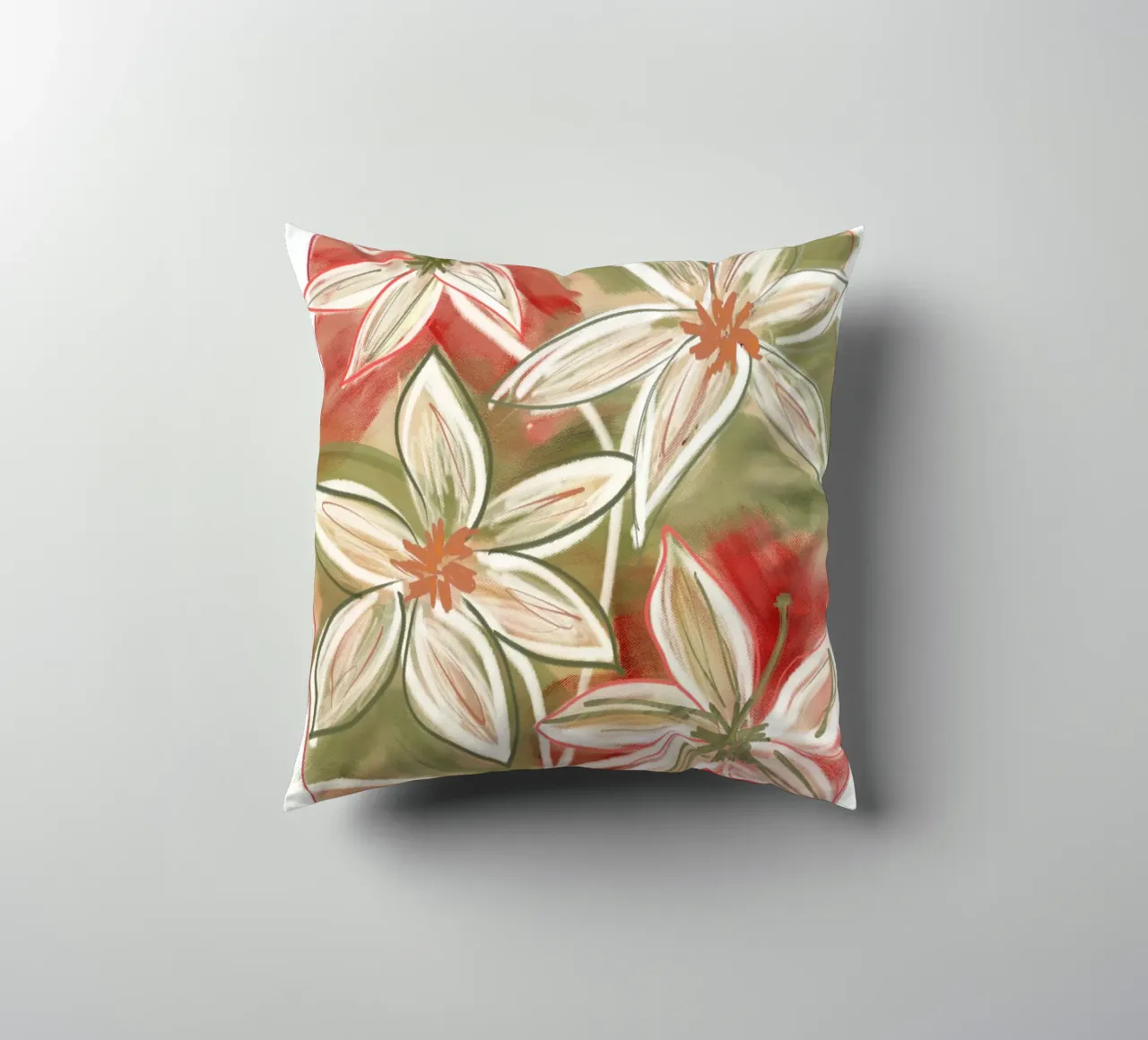 Minimal Flower Garden Abstract cuscino da sabidussi
