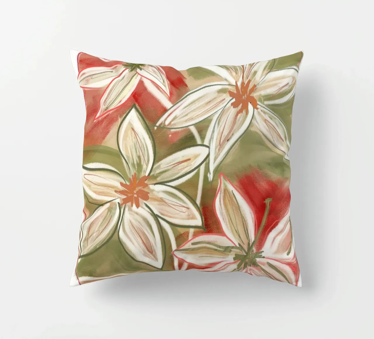 Minimal Flower Garden Abstract cuscino da sabidussi
