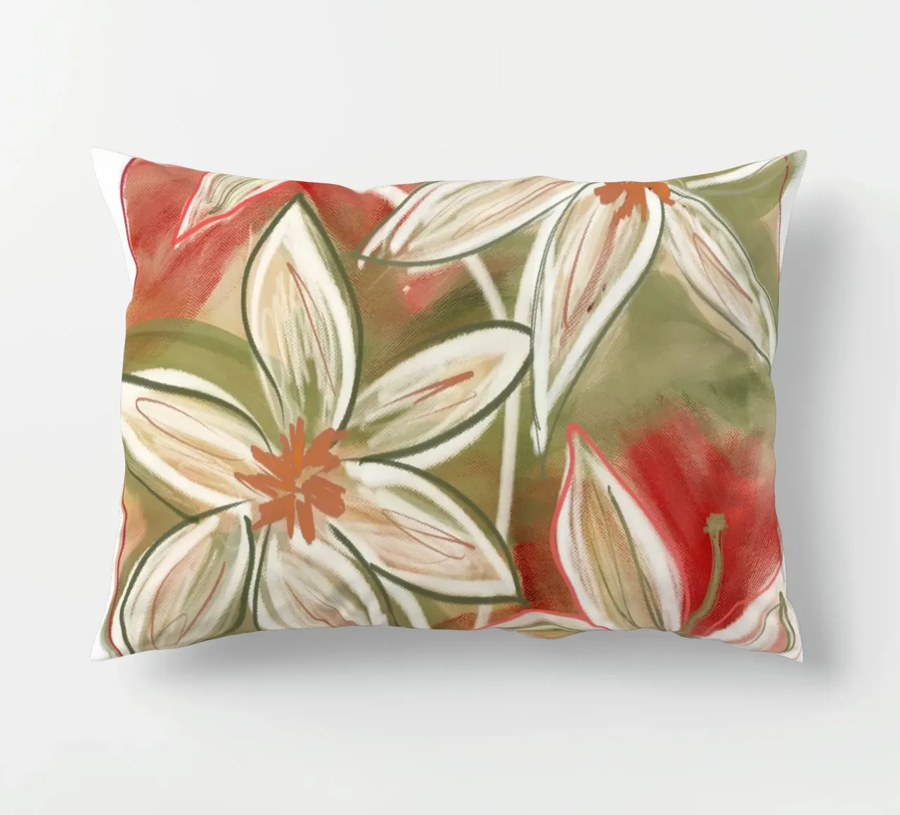 Minimal Flower Garden Abstract cuscino da sabidussi
