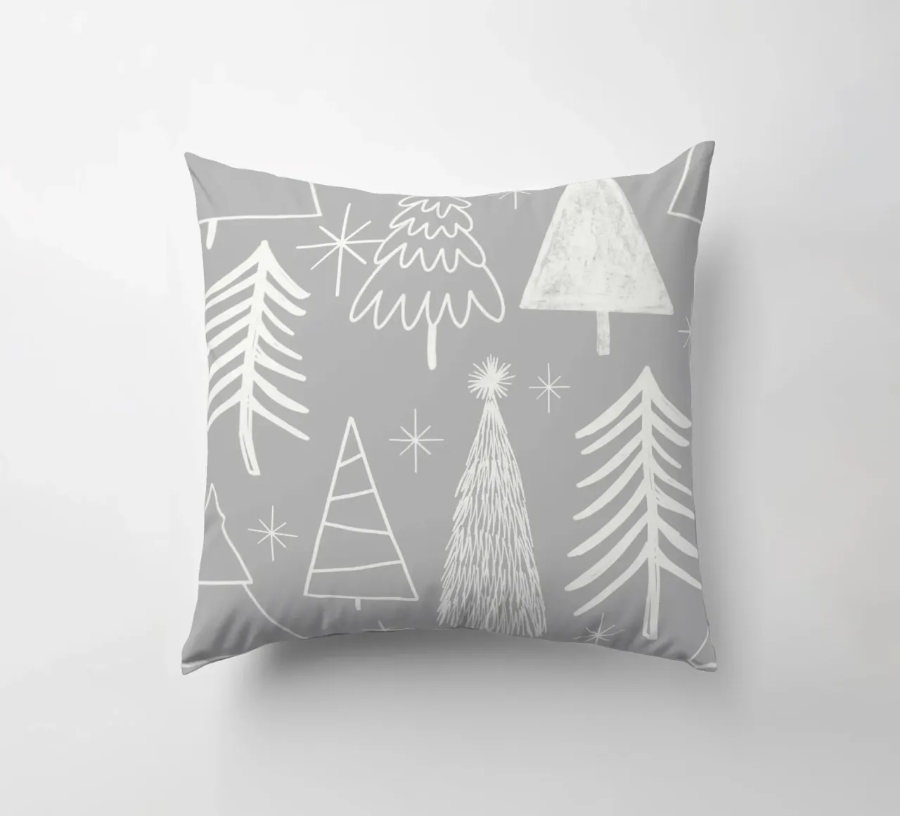 Arbre de Noël - Arbre à feuilles persistantes - Pin - Gris coussin de susanacosta
