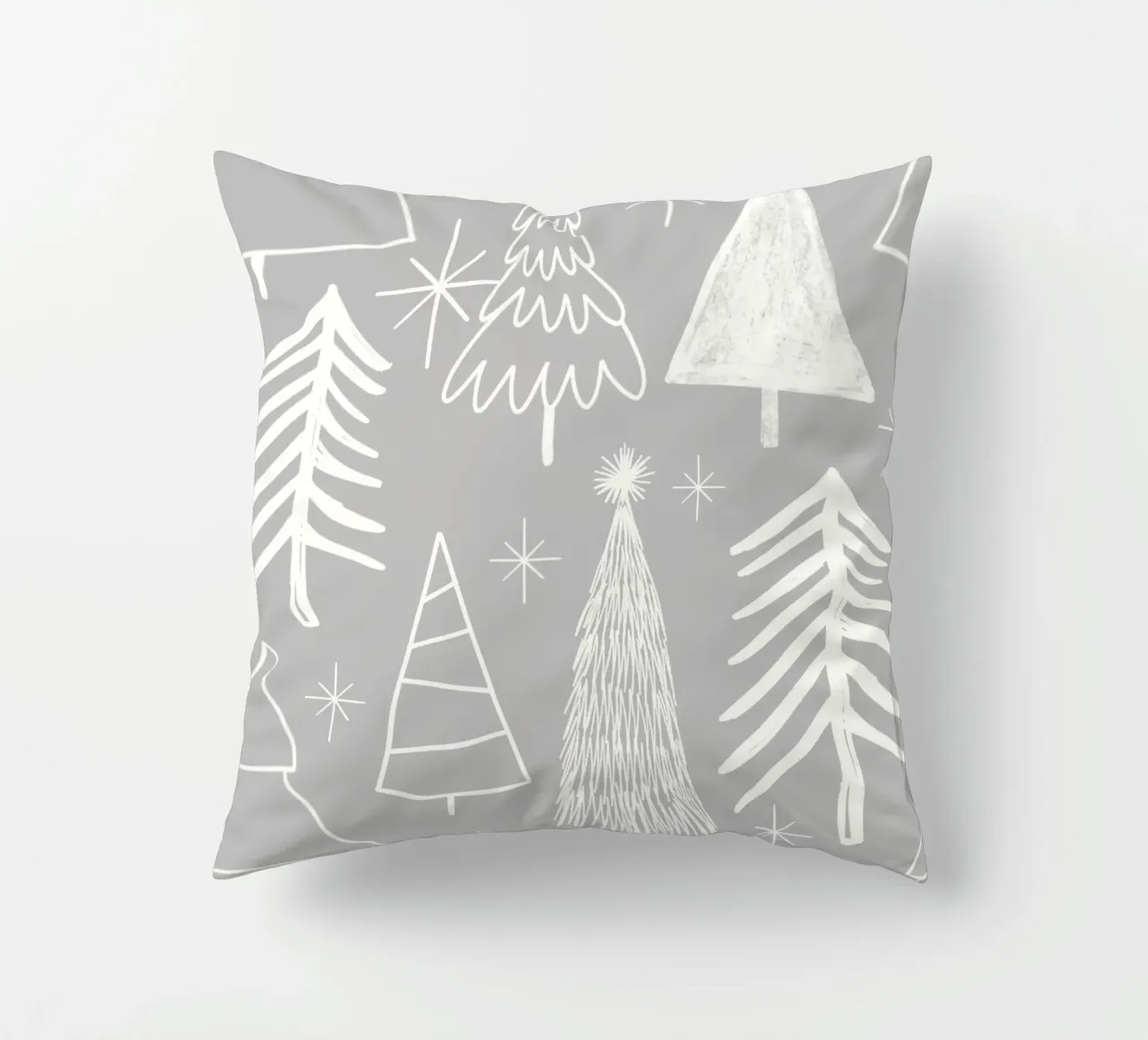 Arbre de Noël - Arbre à feuilles persistantes - Pin - Gris coussin de susanacosta