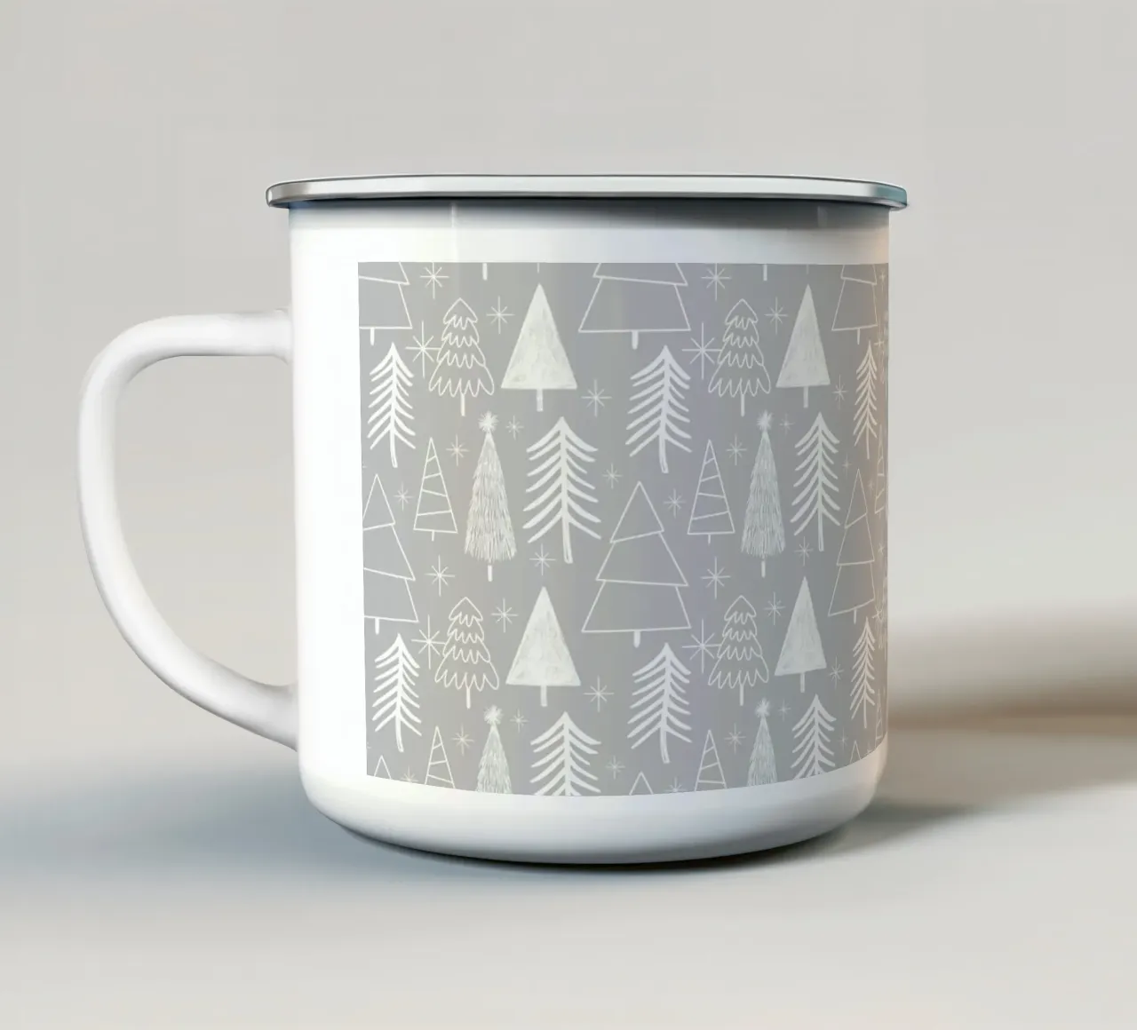 Albero di Natale - Albero sempreverde - Albero di pino - Grigio tazza in smalto da susanacosta
