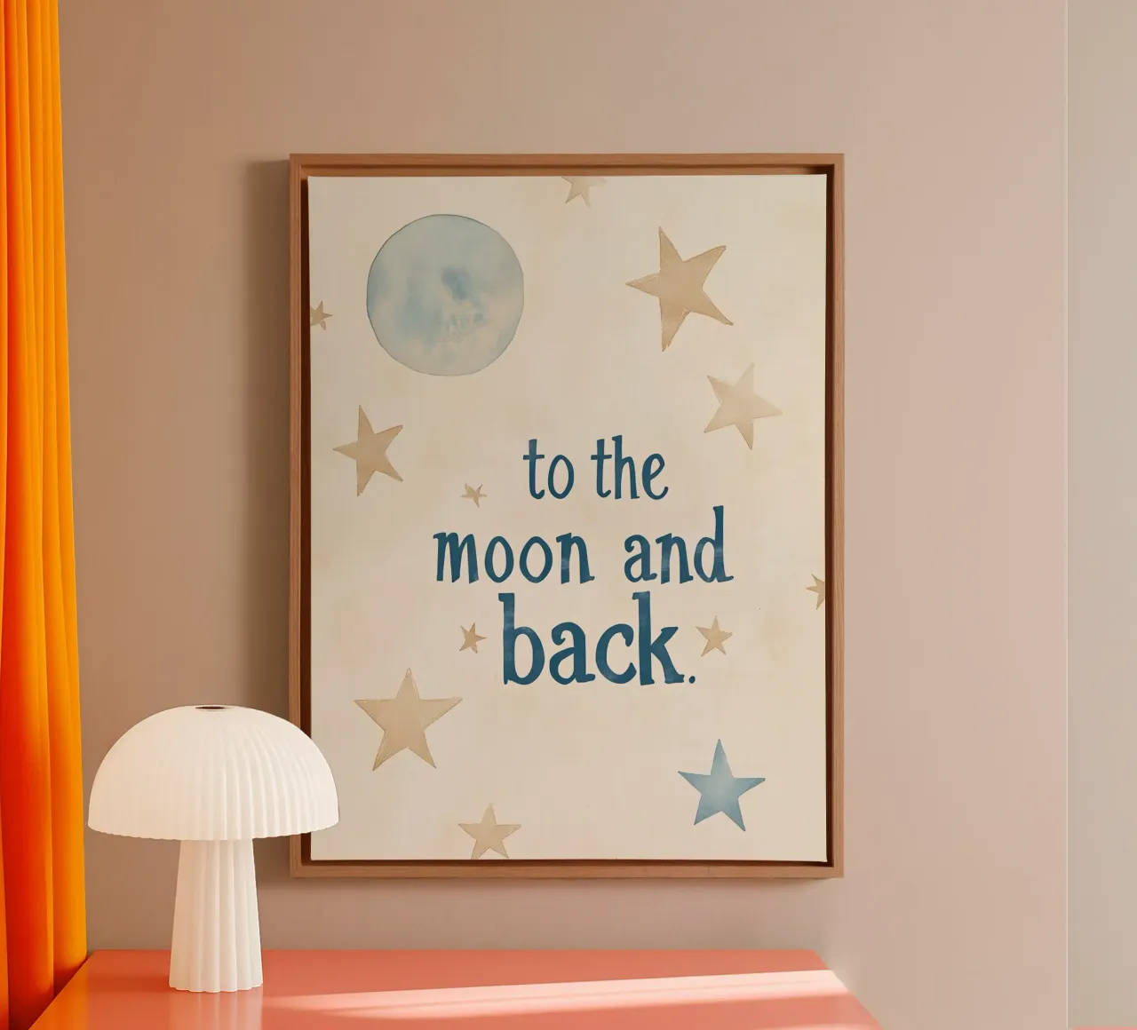 To The Moon And Back No 4 canvas met Baklijst van treechild
