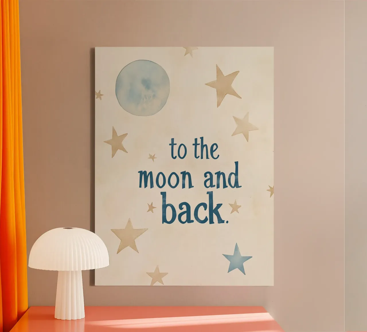 To The Moon And Back No 4 canvas met Baklijst van treechild