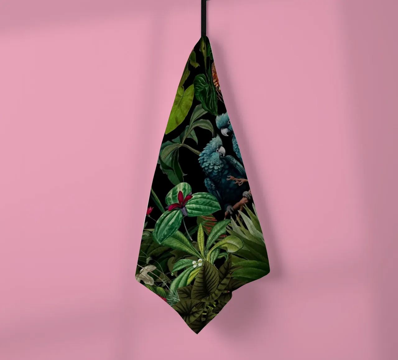 Giungla tropicale vintage di mezzanotte con uccelli esotici canovaccio da cucina da Vintage World - Uta Naumann
