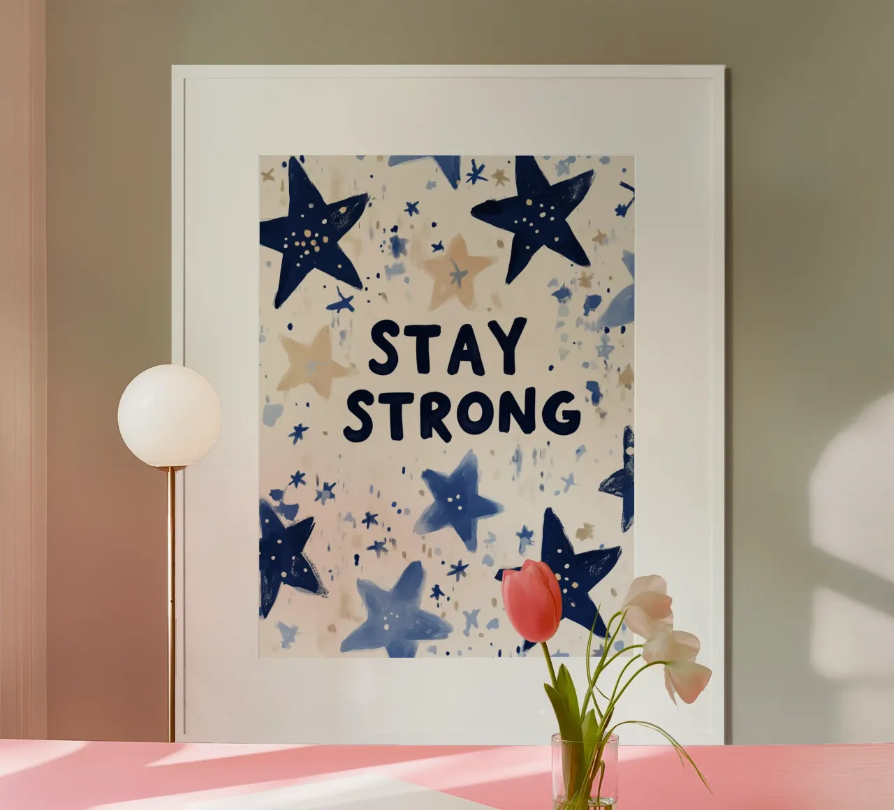 Stay Strong poster con telaio in plastica da treechild