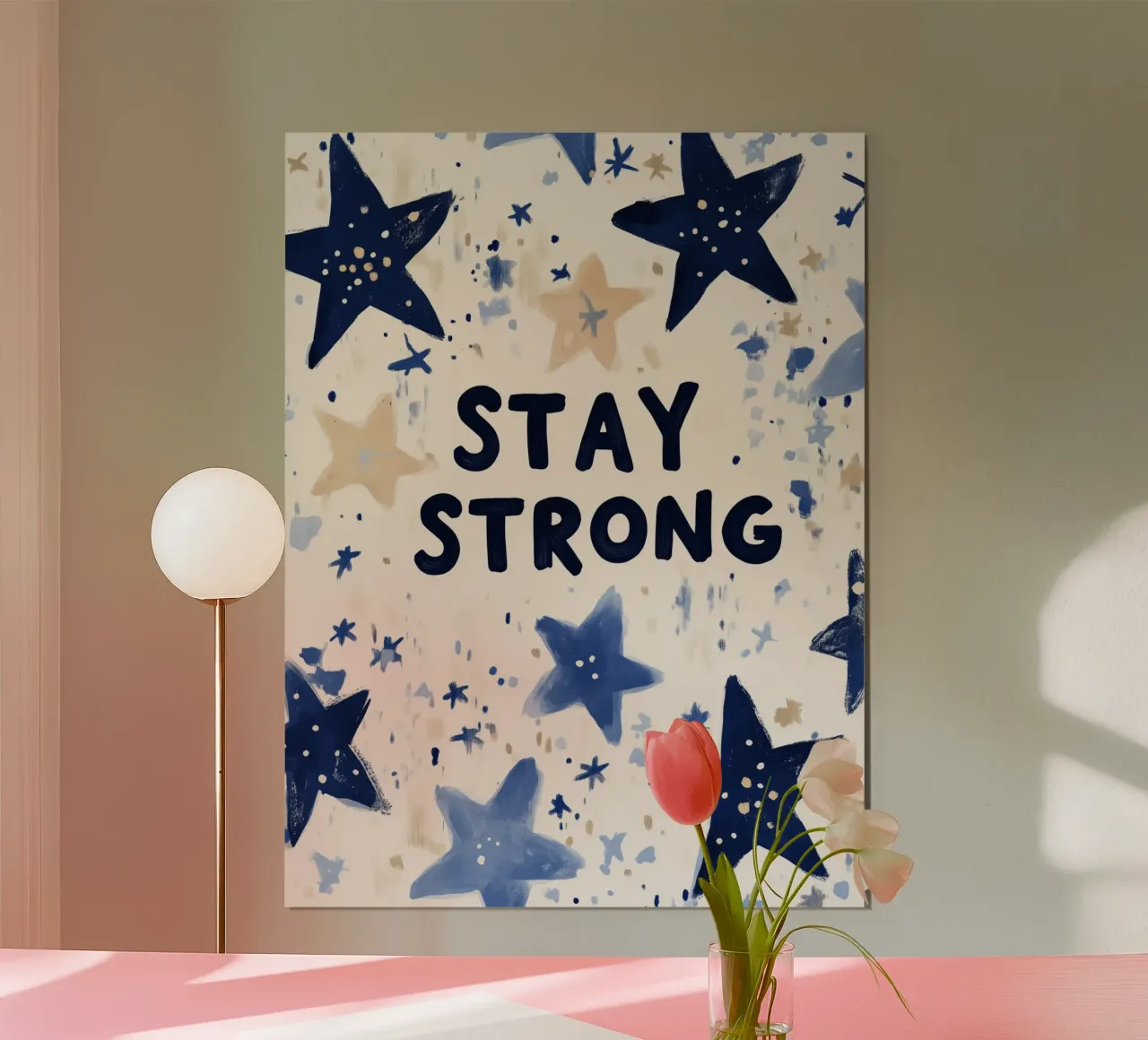 Stay Strong poster con telaio in plastica da treechild