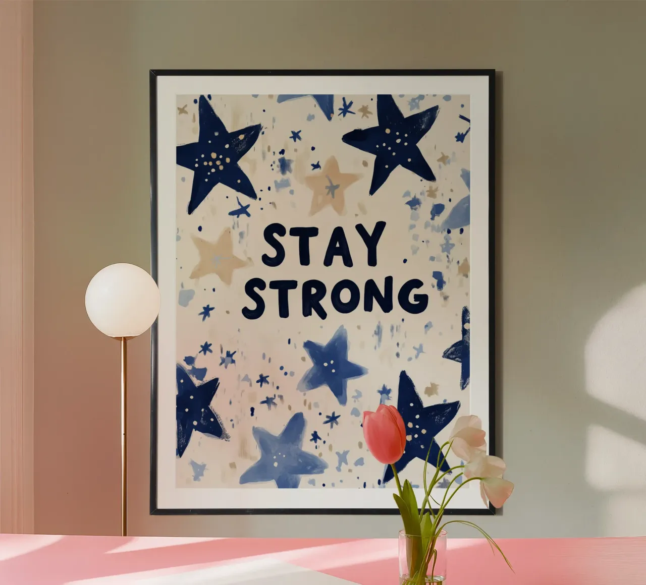 Stay Strong poster con telaio in plastica da treechild