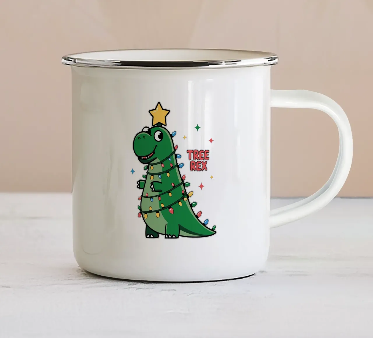 Tree Rex emaille mok van edsonramosart
