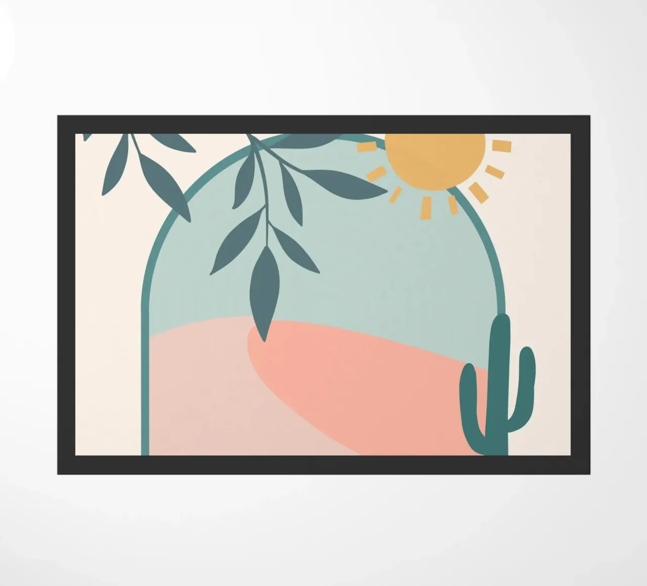 Serene landscape featuring a cactus and a bright sun zerbino da LisaArtes