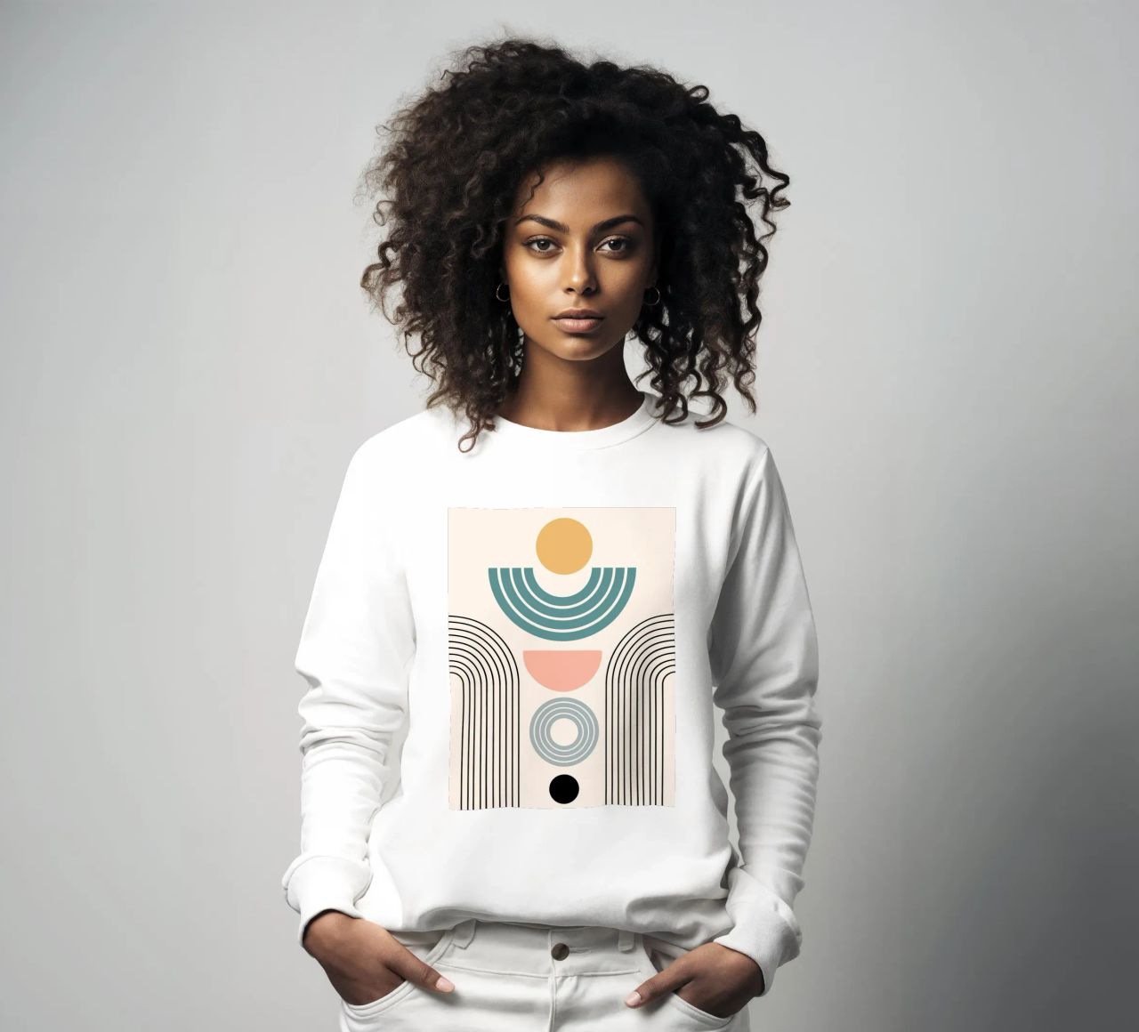 Balanced geometric shapes with circle felpa da LisaArtes