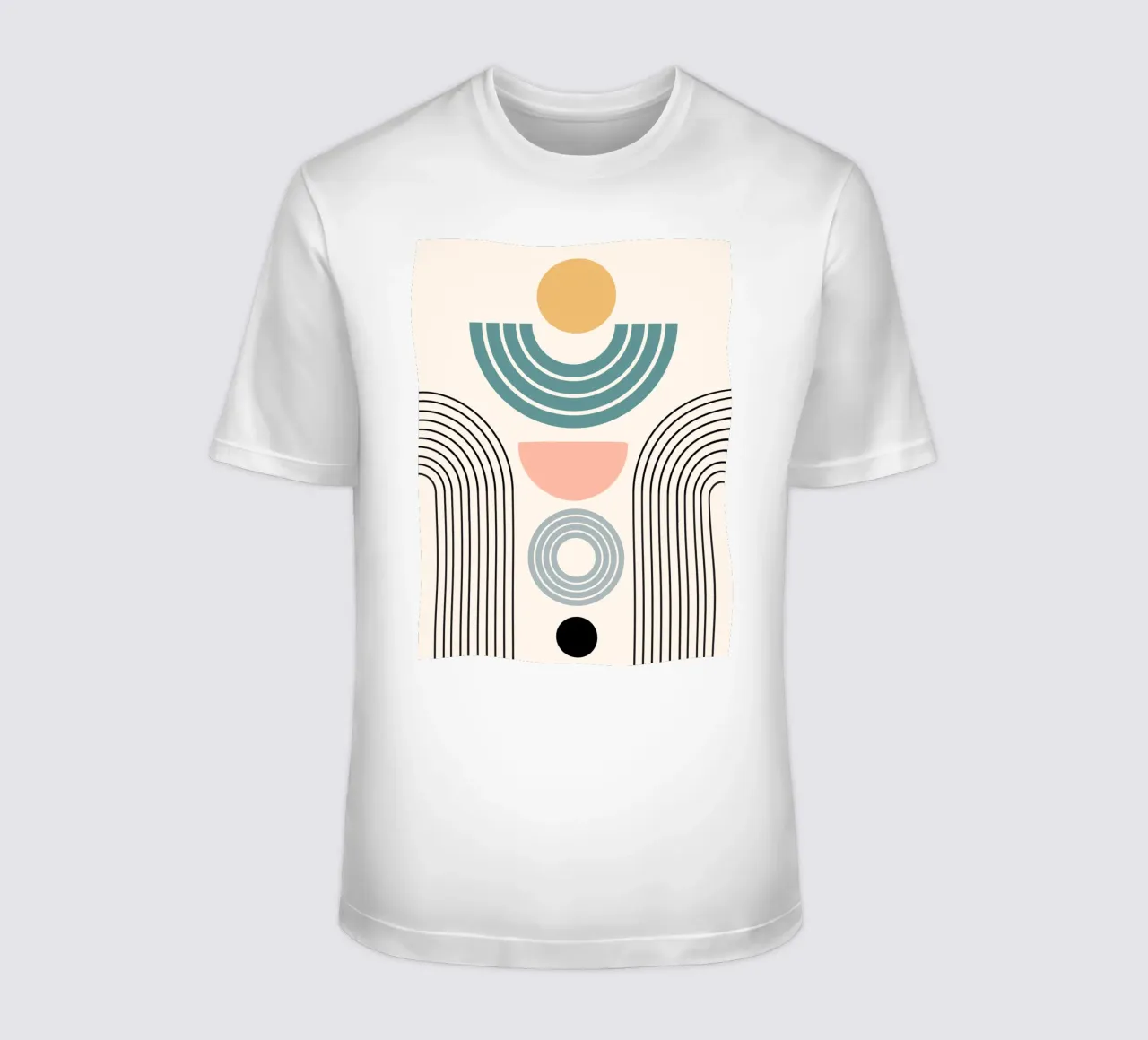Balanced geometric shapes with circle t-shirt da LisaArtes